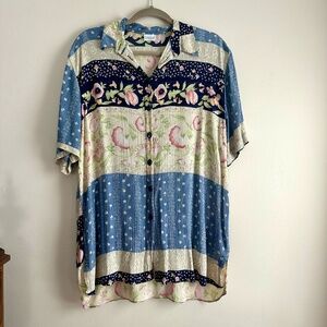 Vintage Short Sleeve Floral Gauze‎ Shirt